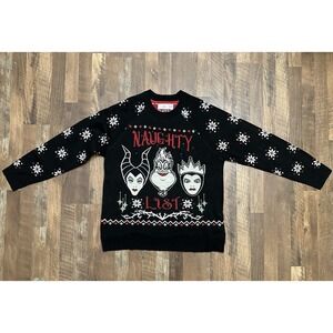 DISNEY Parks Villains Naughty List Ugly Tacky Christmas Sweater Large *PLS READ*